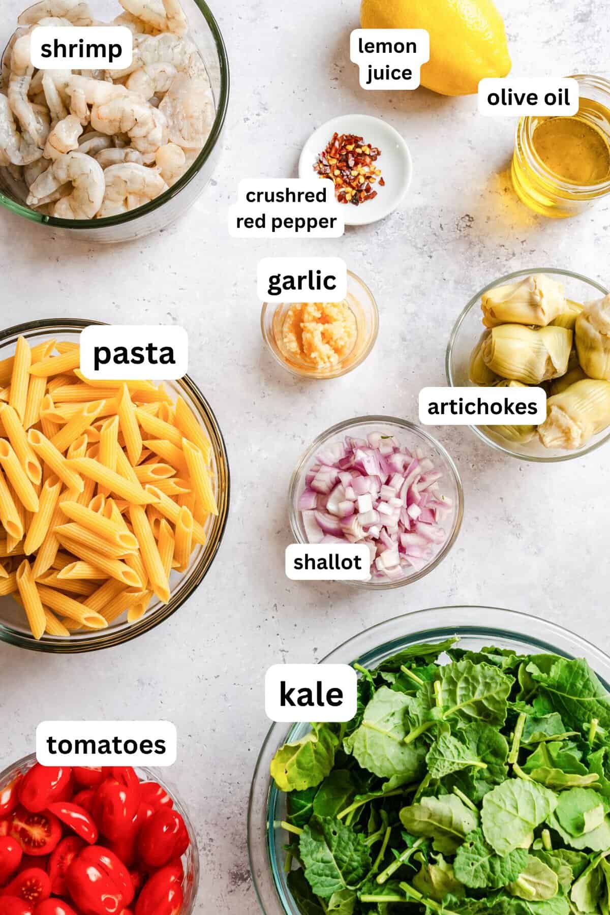 Shrimp Kale Pasta Recipe Ingredients