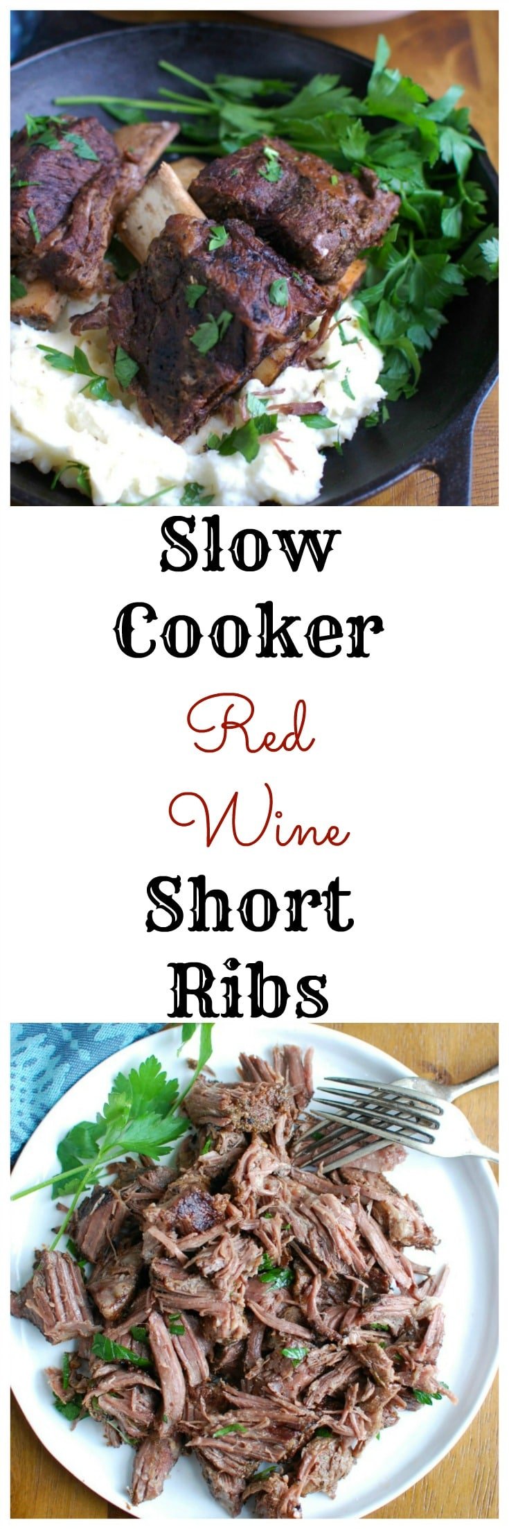 Slow Cooker Red Wine Short Ribs - A Cedar Spoon