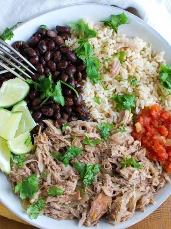 Slow Cooker Cuban Pork Rice Bowls