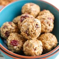 Cranberry Almond Energy Bites in bowl