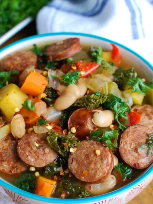 Slow Cooker Sausage Kale White Bean Soup 1200 x 1200