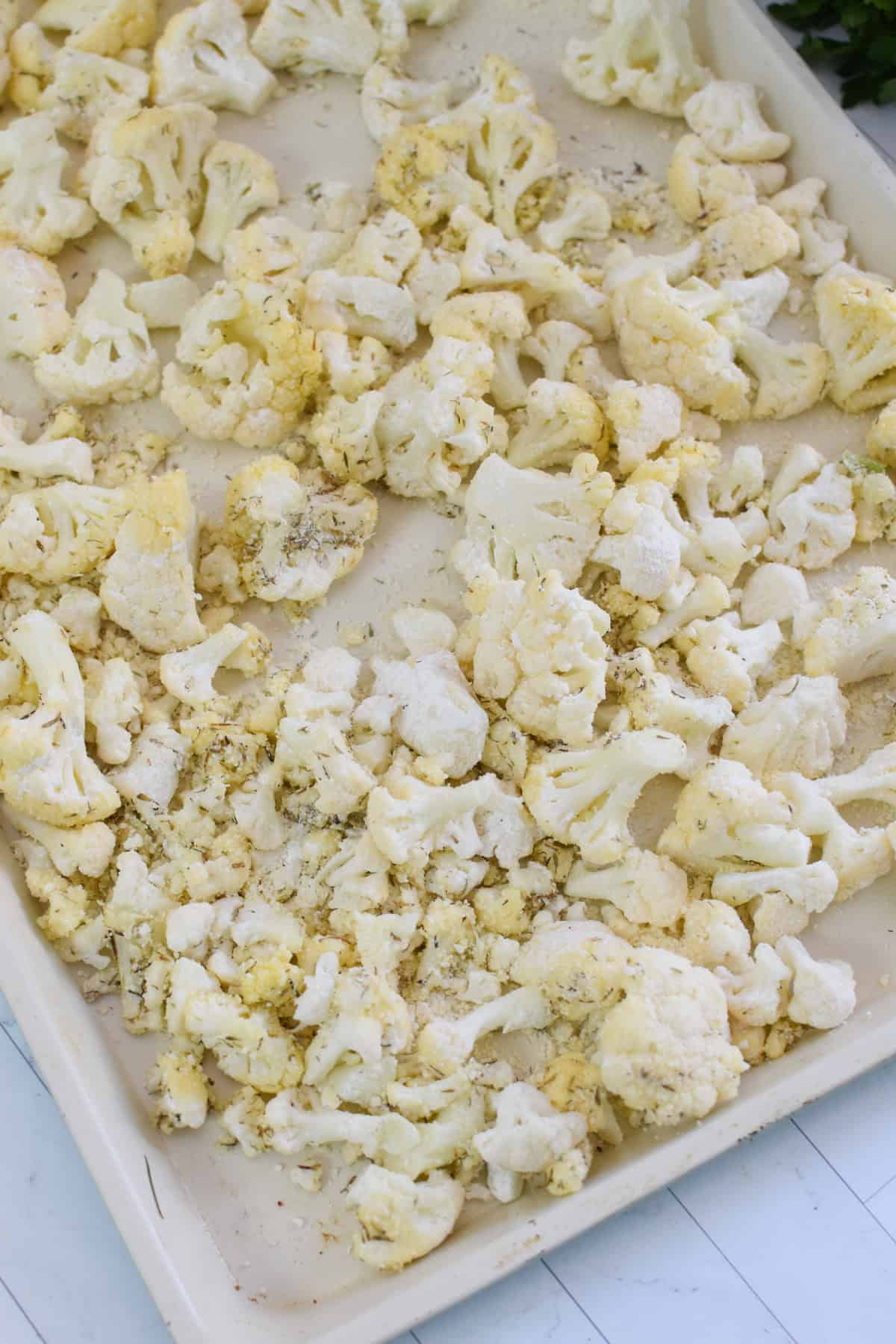 Simple Roasted Cauliflower with parmesan