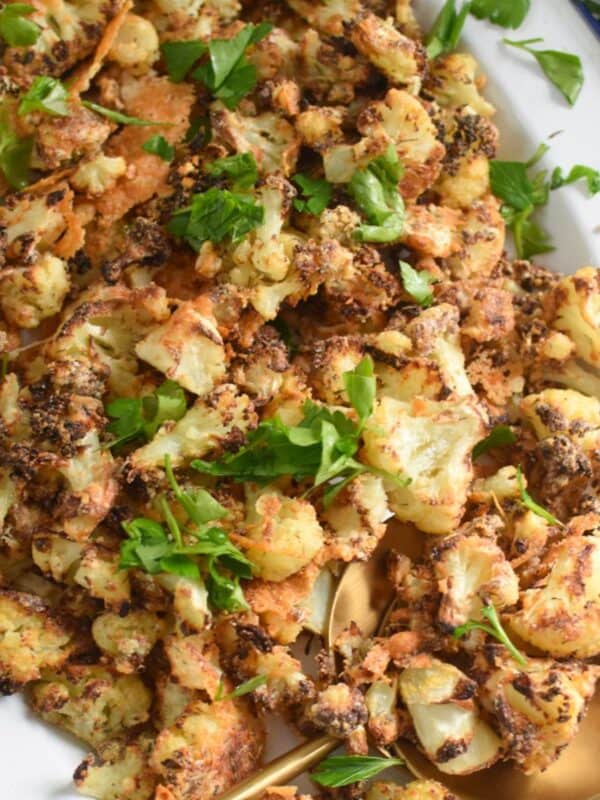 Simple Roasted Cauliflower with Parmesan Cheese