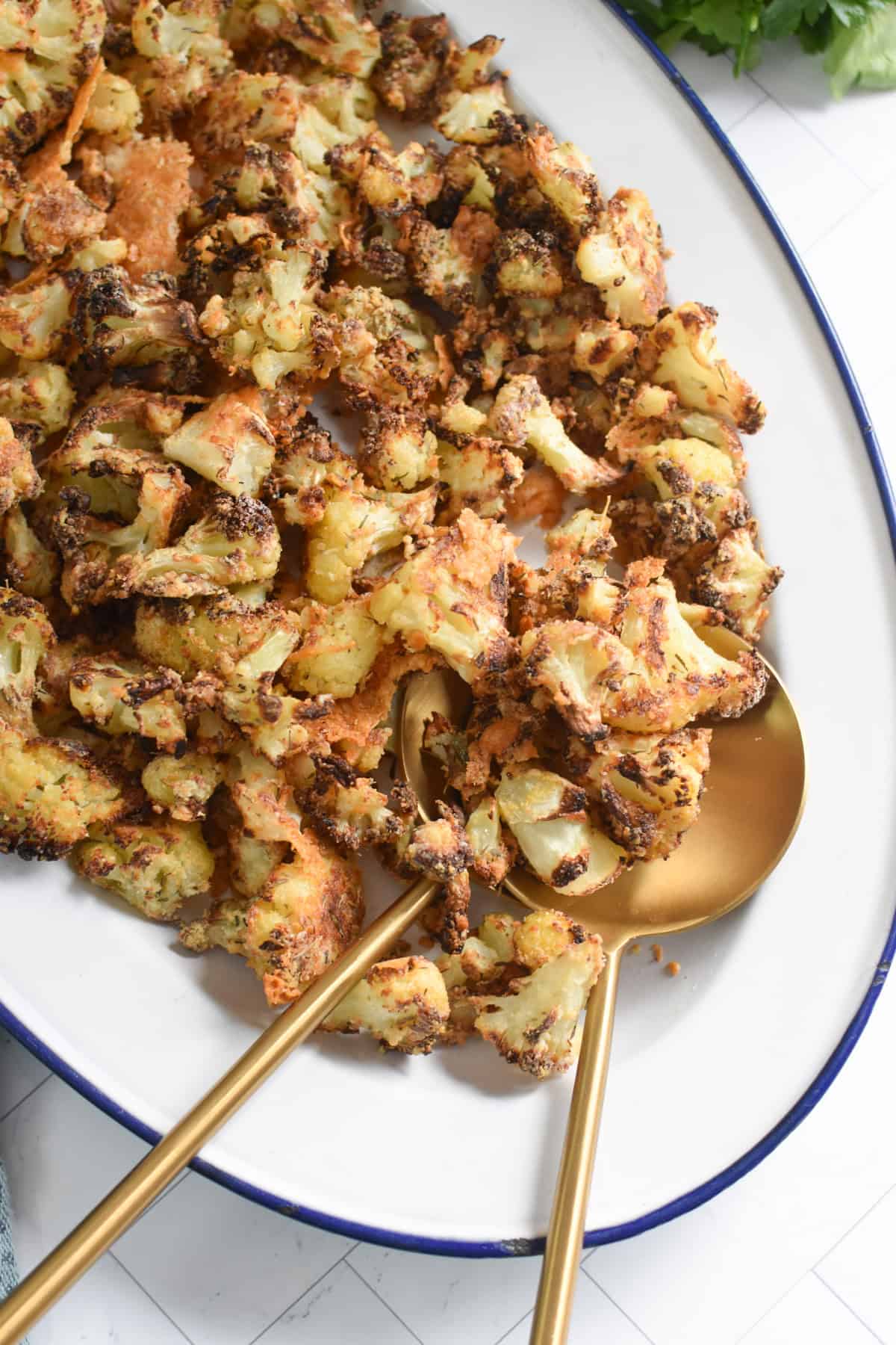 Vegetarian Roasted Cauliflower with Freshly Grated Parmesan