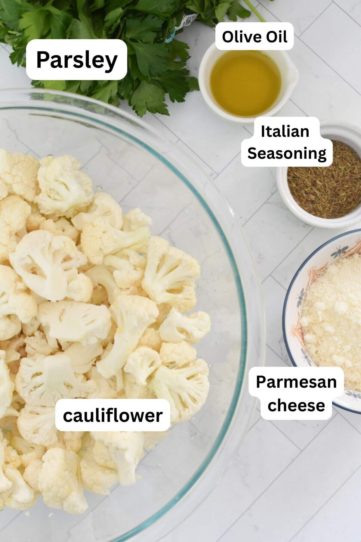 Roasted Parmesan Cauliflower recipe ingredients