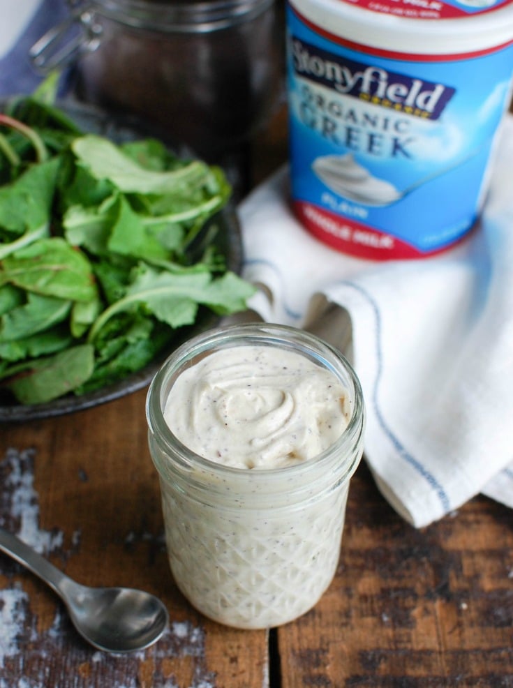 Tahini Yogurt Dressing with napkin