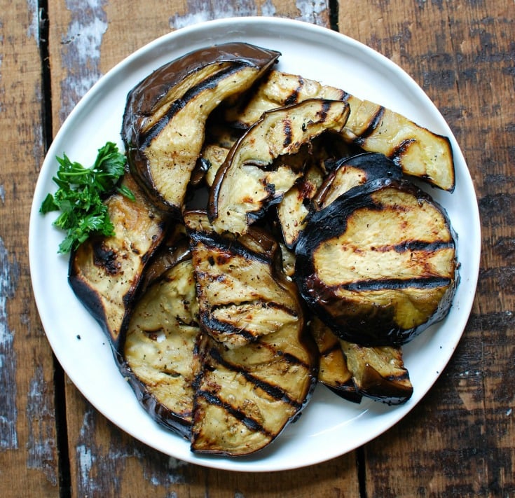 Mediterranean Eggplant Salad on plate.