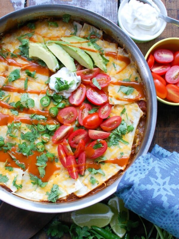 Beef Enchilada Casserole in pot
