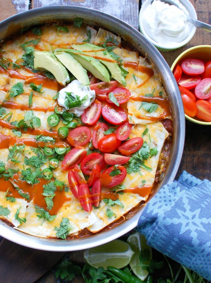 Beef Enchilada Casserole in pot