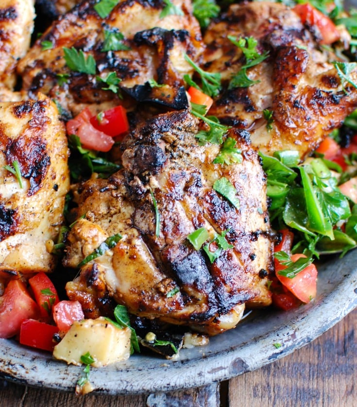Shish Tawook with Eggplant Salad