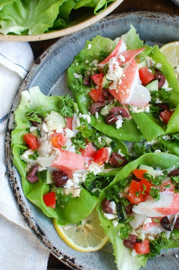 Mediterranean Surimi Lettuce Wraps A Cedar Spoon