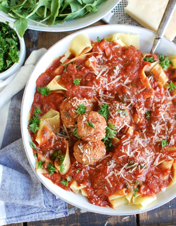 Slow Cooker Veal Meatballs with parmesan cheese.