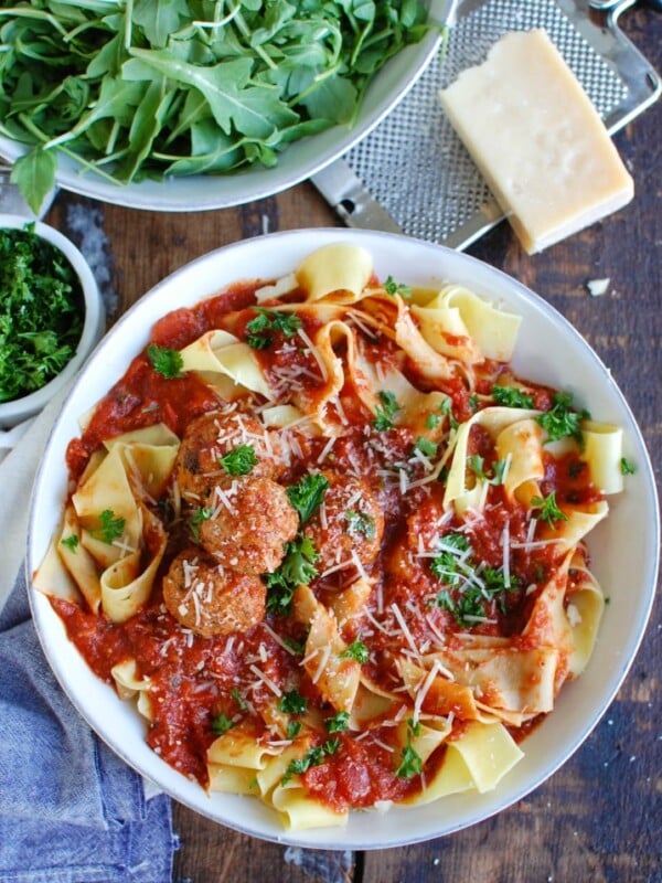 Slow Cooker Veal Meatballs with parsley.