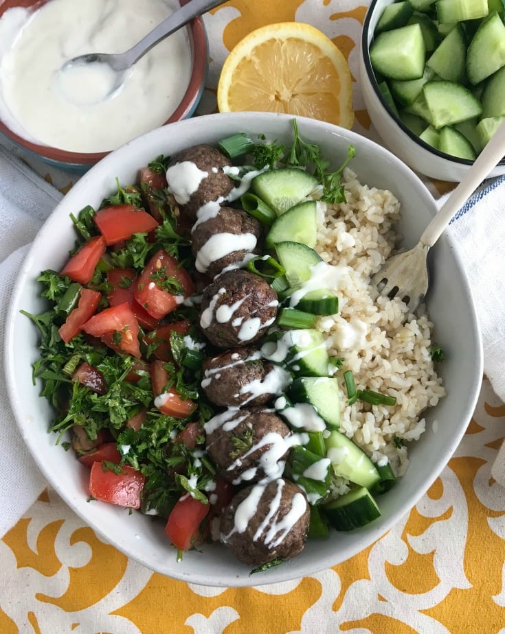 Beef Kafta Meatballs above