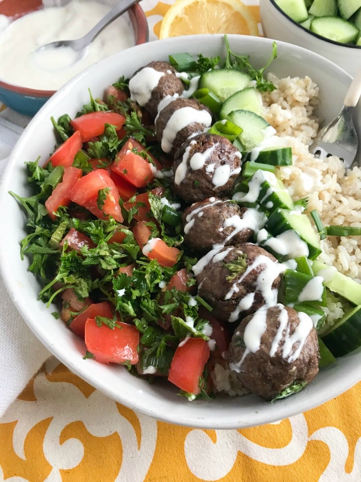 Beef Kafta Meatballs Image side view