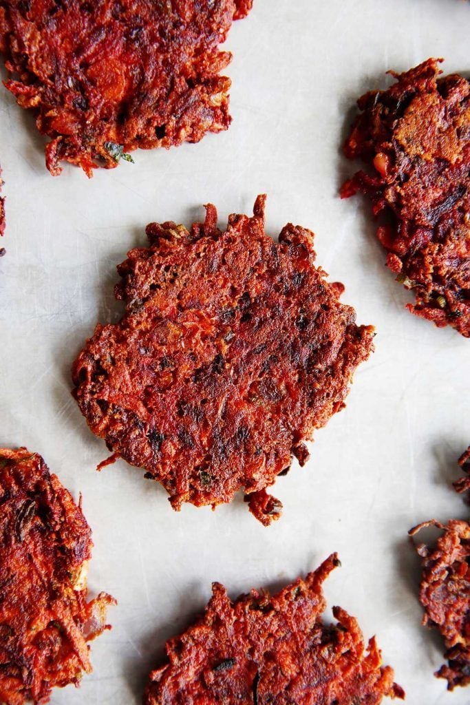 Veggie Fritters are packed with veggies, loaded with Mediterranean flavors, and are gluten-free, vegetarian, and paleo-friendly!