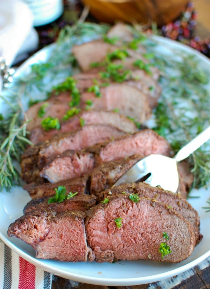 Mediterranean Crusted Sirloin Beef Roast is a flavorful, mouthwatering meal to serve at the holidays or for a get together. Roast and toast with your guests using the flavors of the Mediterranean paired with a juicy, tender top sirloin roast. 