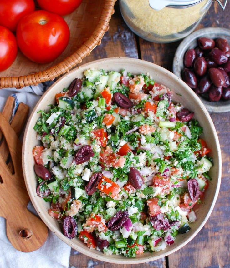Greek Tabbouleh above shot.