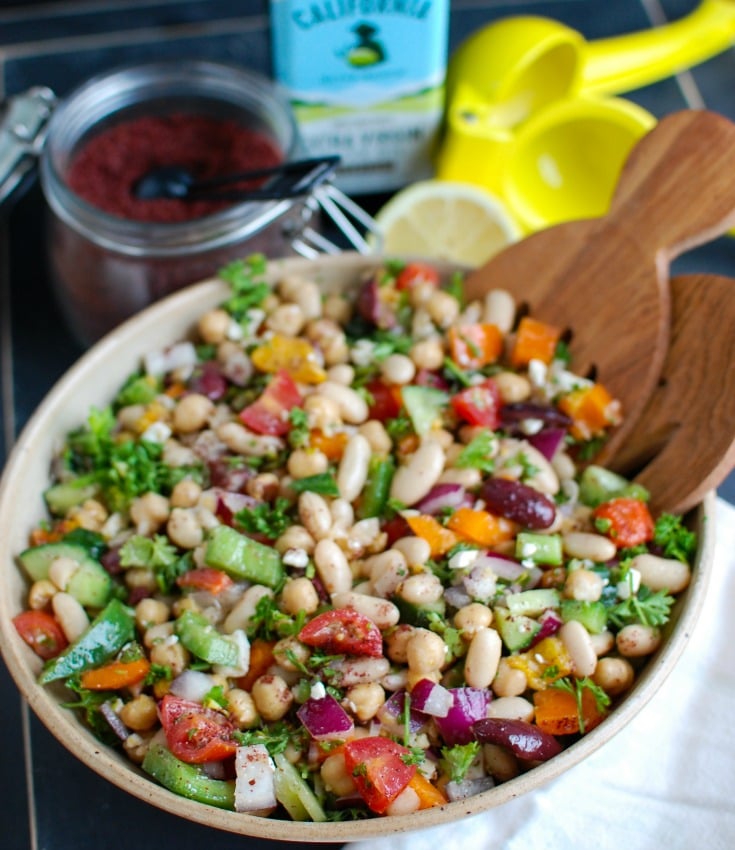 Mediterranean Bean Salad with lemon