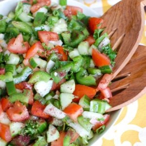 Easy Lebanese Salad with Wood Spoons