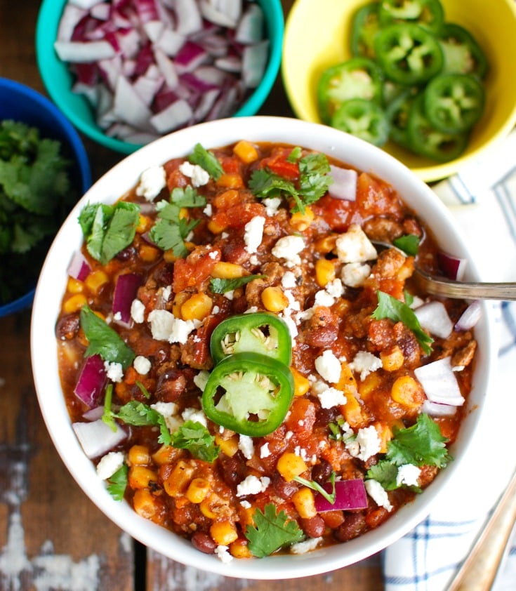 Instant Pot Pork Chili above view