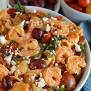 One Pot Mediterranean Shrimp Pasta 1200 x 1200