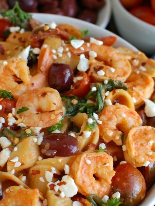 One Pot Mediterranean Shrimp Pasta 1200 x 1200