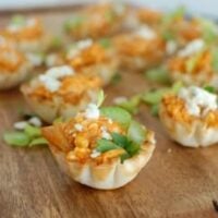 Buffalo Chicken Hummus Bites
