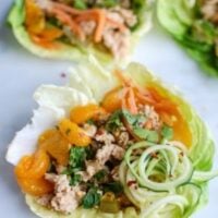 Asian Chicken Zoodle Lettuce Wraps
