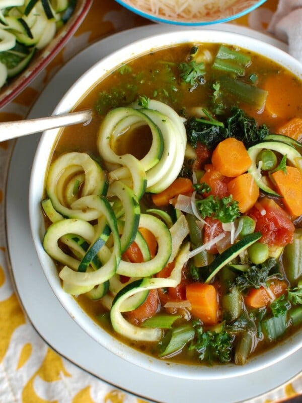 Spring Vegetable Minestrone Above View