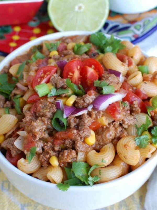 One Skillet Beef Taco Pasta 1200 x 1200