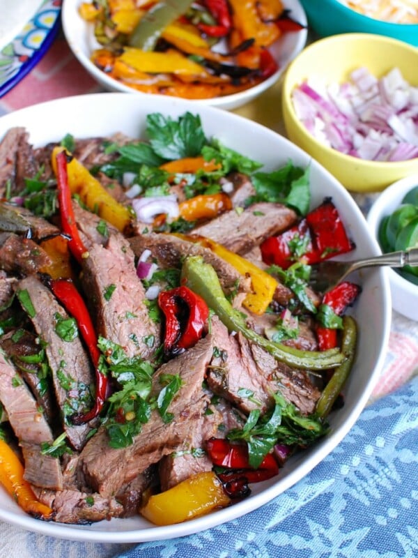 Easy Grilled Flank Steak with Chimichurri Sauce Side View
