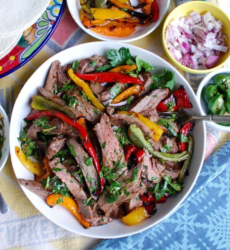 Easy Grilled Flank Steak with Chimichurri Sauce Small Bowl 