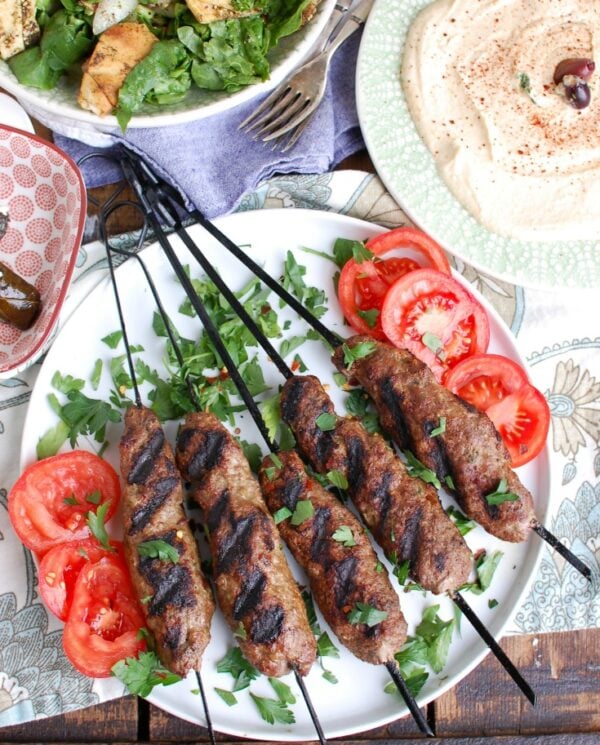 Grilled Beef Kafta Kebabs above