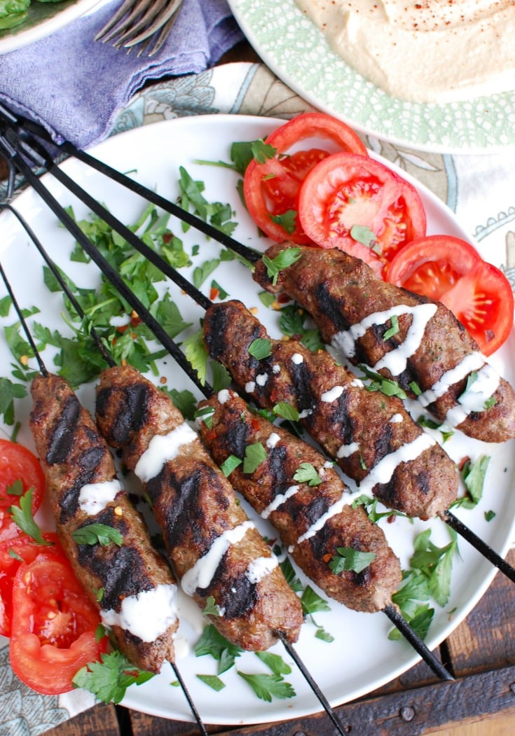 Grilled Beef Kafta Kebabs