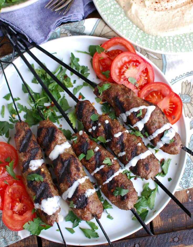 Grilled Beef Kafta Kebabs - A Cedar Spoon