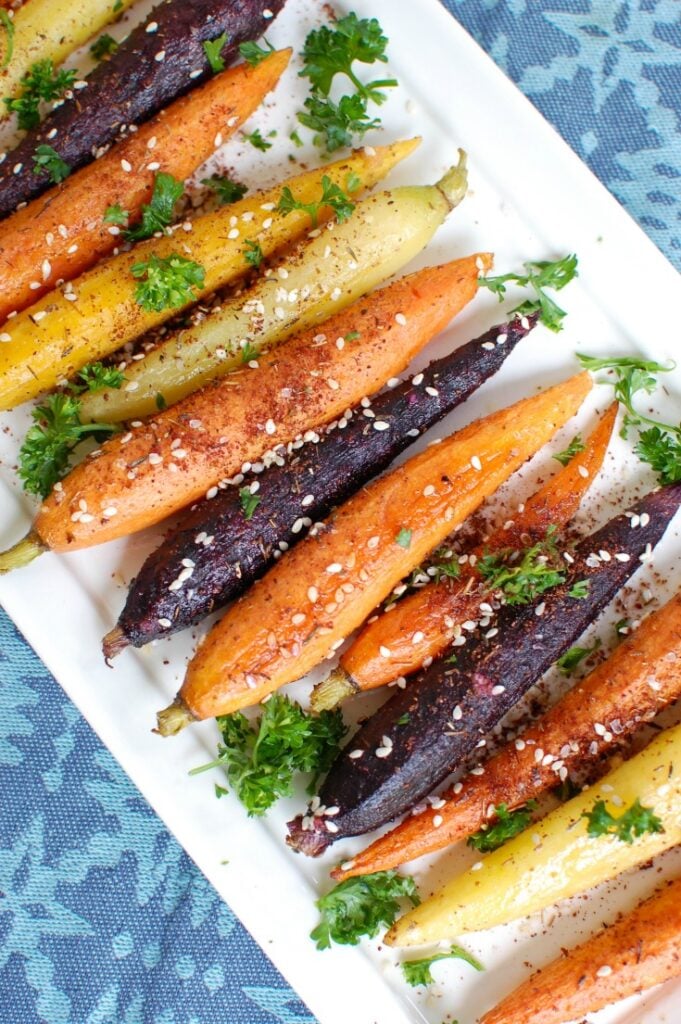 Za'atar Roasted Carrots up close