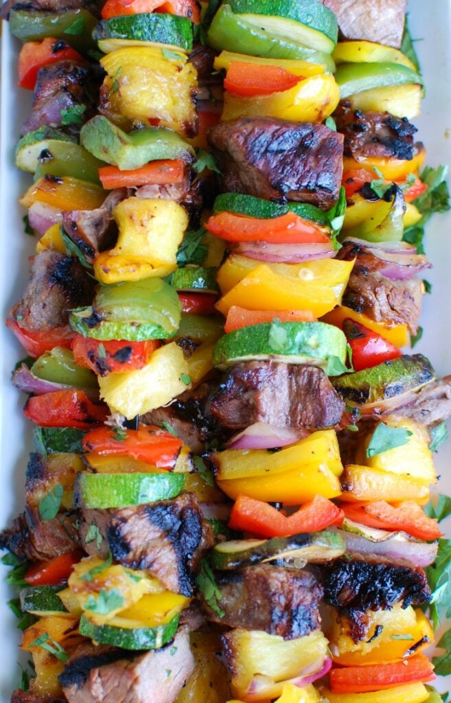 Grilled Steak Kabobs (Whiskey Marinade + Glaze)