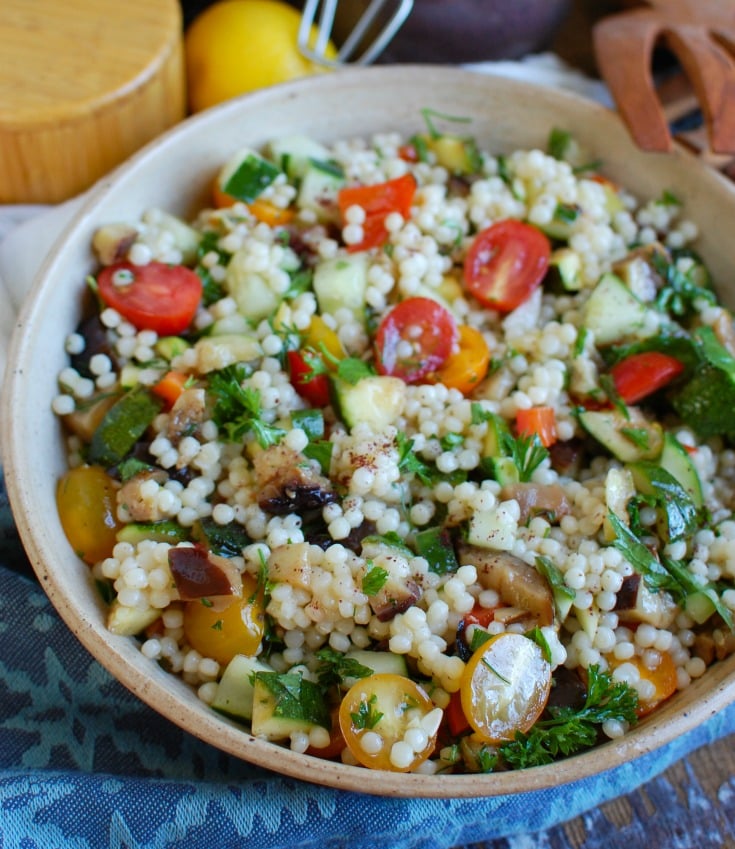 Mediterranean Grilled Vegetable Couscous Salad Side Dish