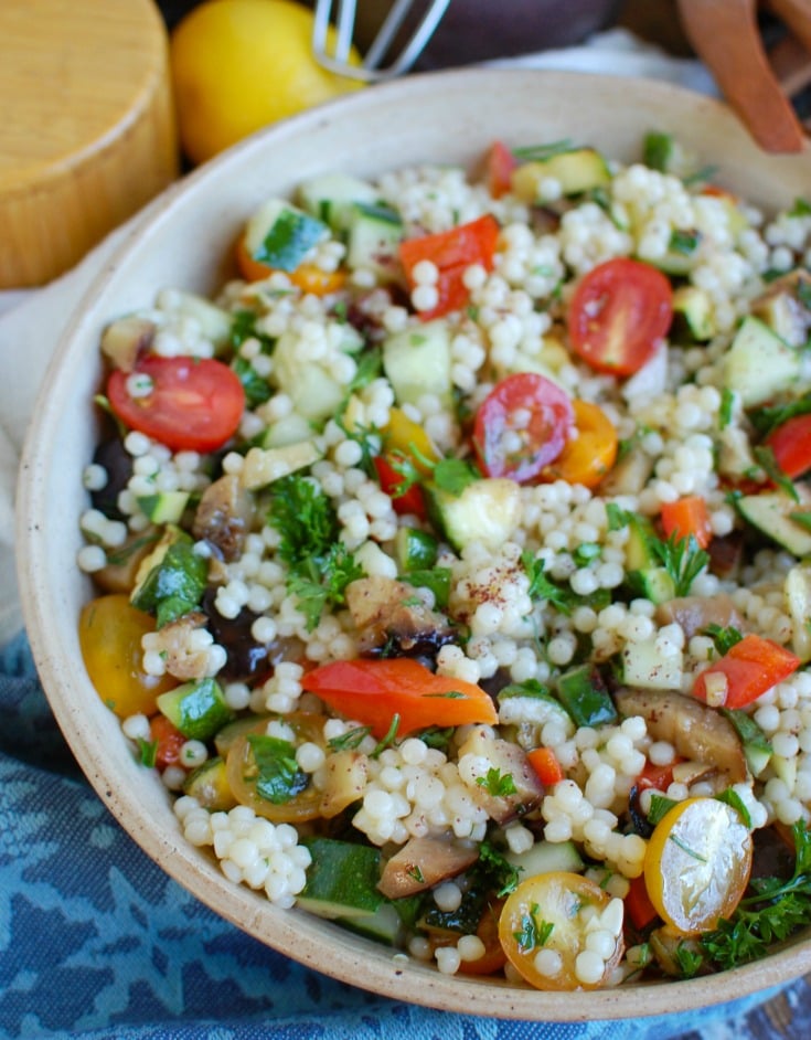 Mediterranean Grilled Vegetable Couscous Salad - A Cedar Spoon