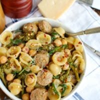 One Pot Orecchiette with Sausage and Broccoli
