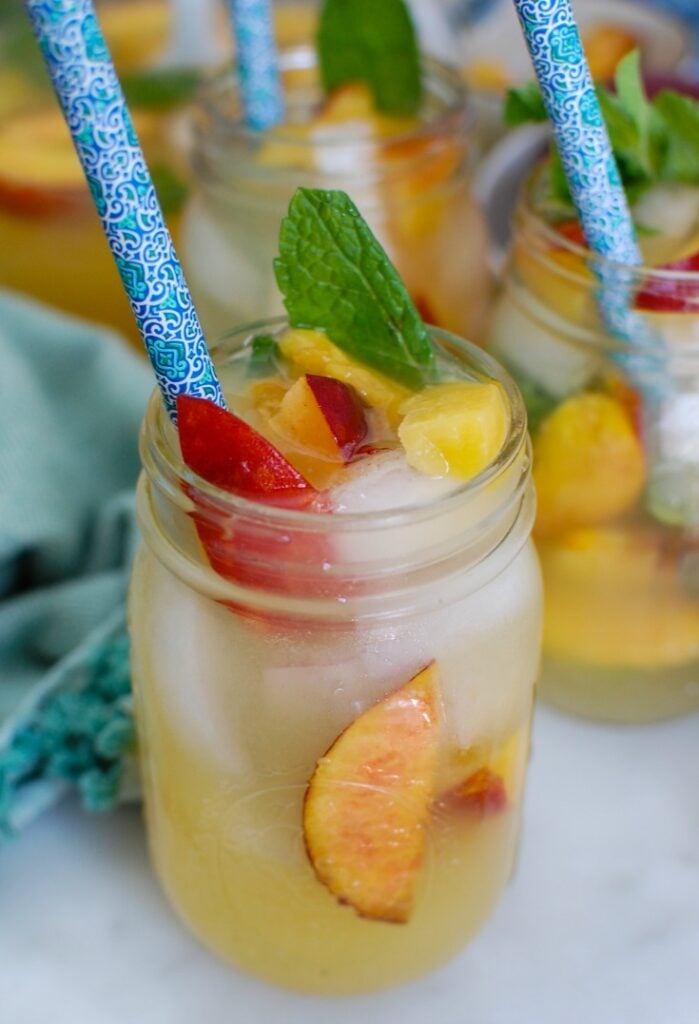 Sparkling Peach Lemonade Up Close 