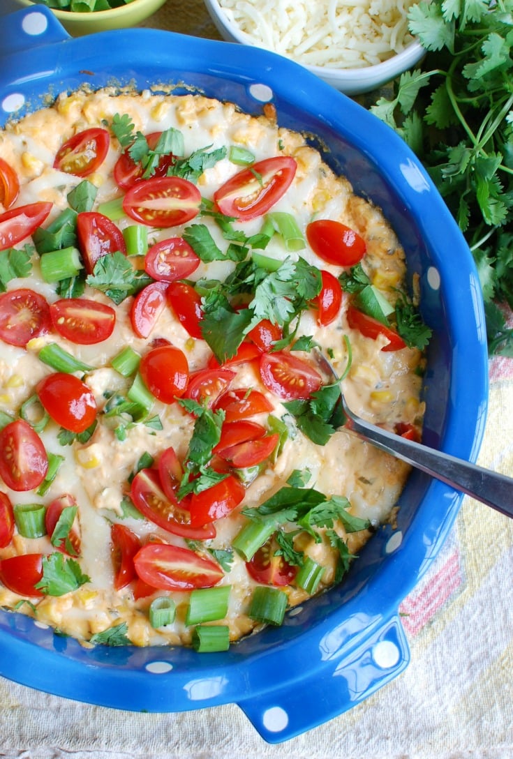 Baked Sriracha Sweet Corn Dip Above