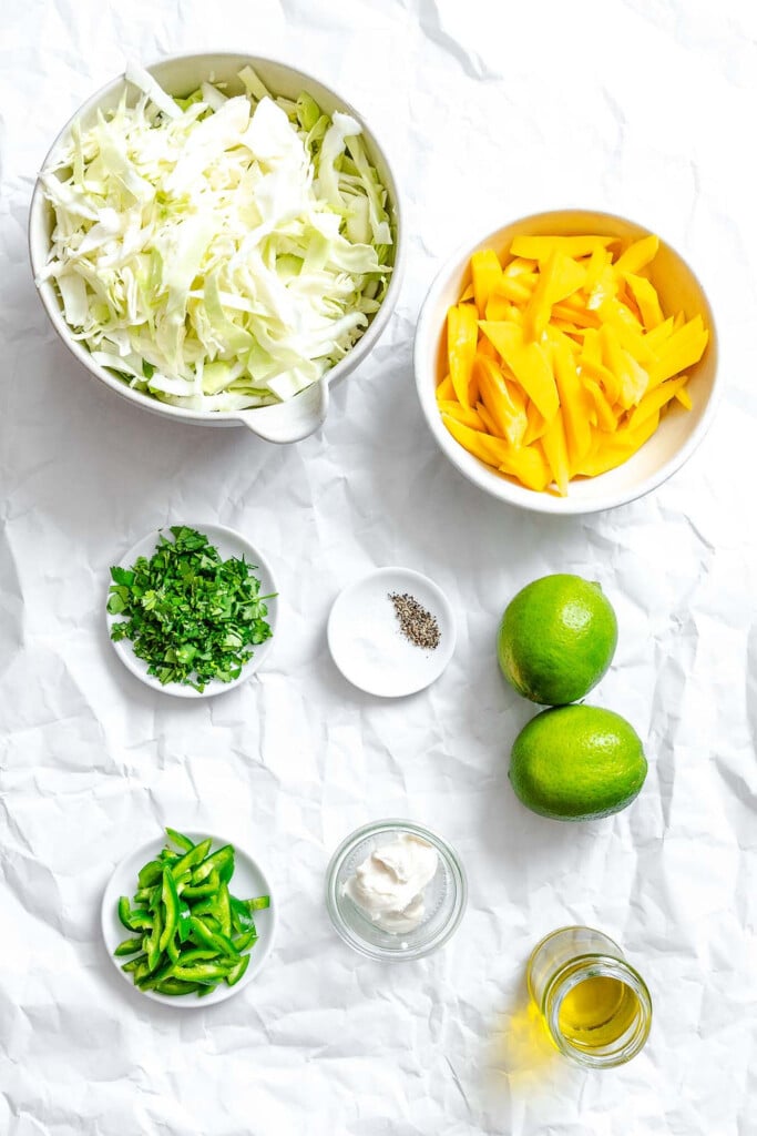 Easy Mango Cabbage Coleslaw recipe ingredients
