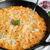 Buffalo Chicken Queso Cheese Dip Black Skillet