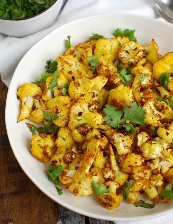 Turmeric Roasted Cauliflower White Dish