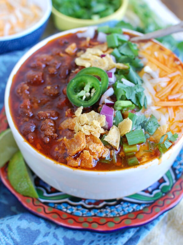 Easy Instant Pot Beef Chili Side View