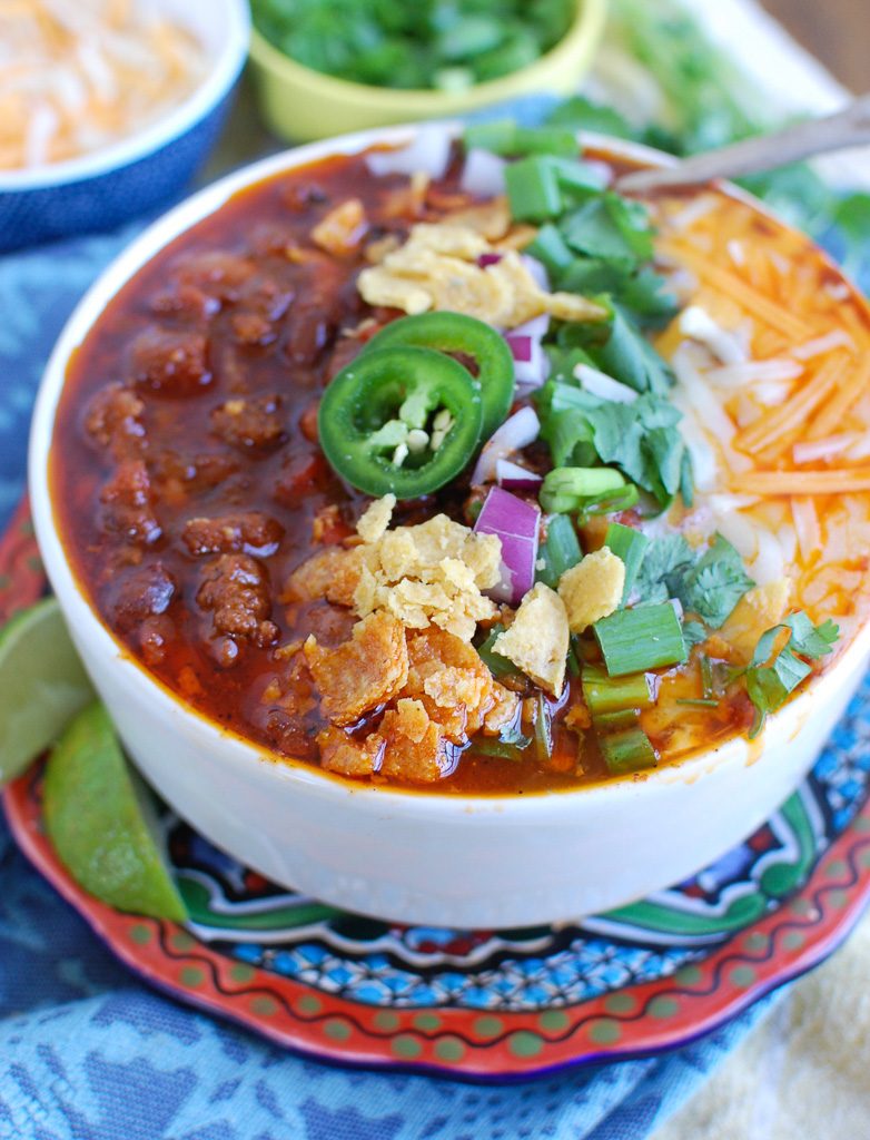 Easy Instant Pot Beef Chili Side View
