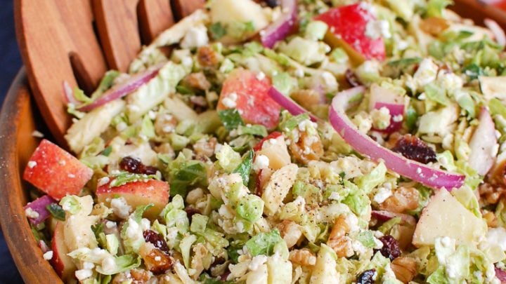 Brussels Sprout Apple Goat Cheese Salad