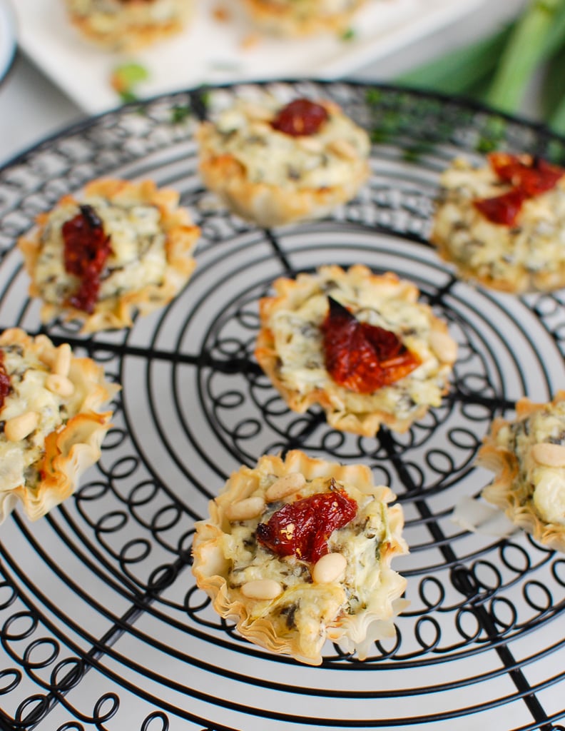 Spinach Artichoke Sun-dried Tomato Phyllo Bites